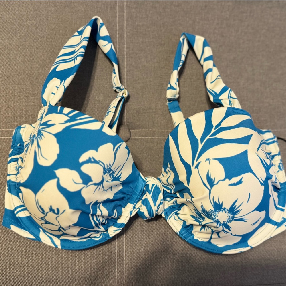 Shade & Shore Tropical Push-up knot detail Bikini Top-34DD